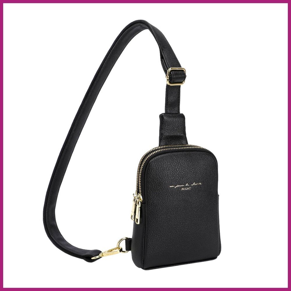 Small Faux Leather Crossbody Sling Bag with Adjustable Strap